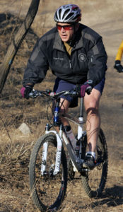 President George Bush on his bicycle