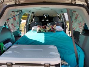 A comfy minivan camper