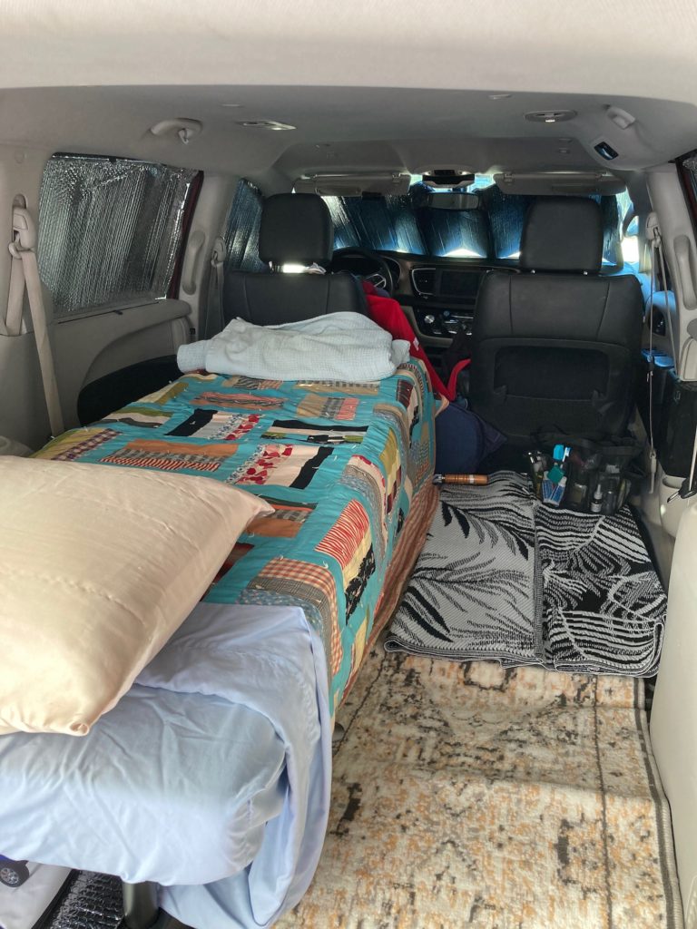 Minivan sleeping space