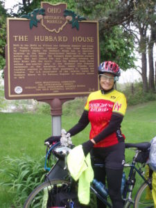 Sandy Gettle cycles the Underground Railroad Bicycle Route